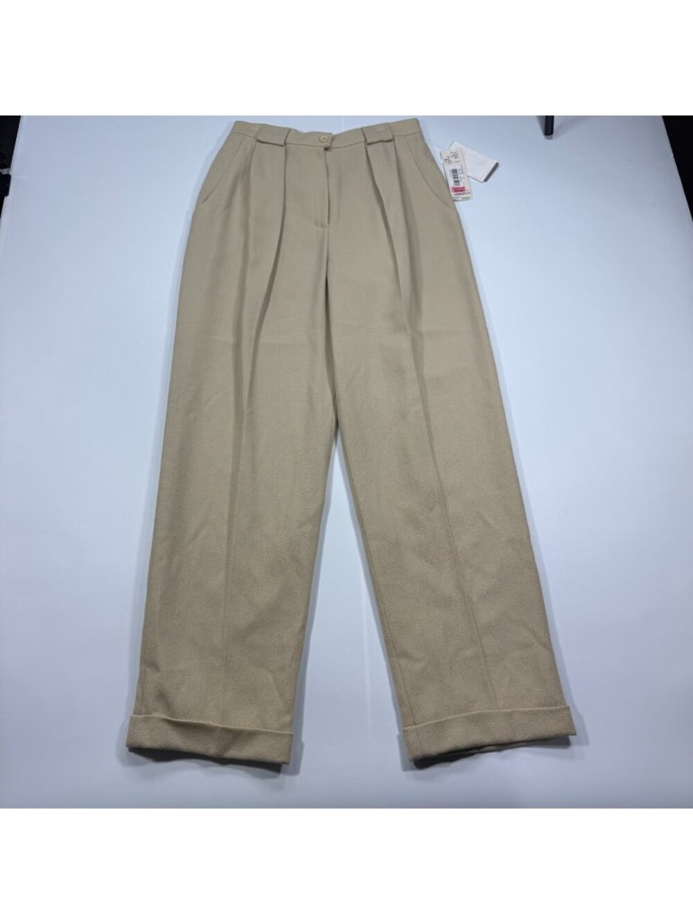 Jones New York Pant Women's 8 Beige Wool Dress Straight Formal Business Office